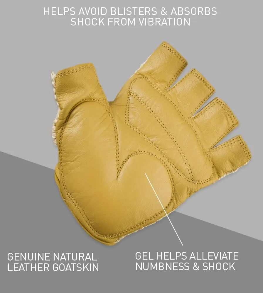 | Crochet Cycling Gloves | Gel Padded Palms | Natural Leather and Cotton