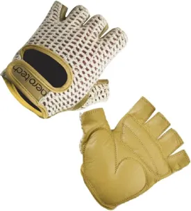 | Crochet Cycling Gloves | Gel Padded Palms | Natural Leather and Cotton