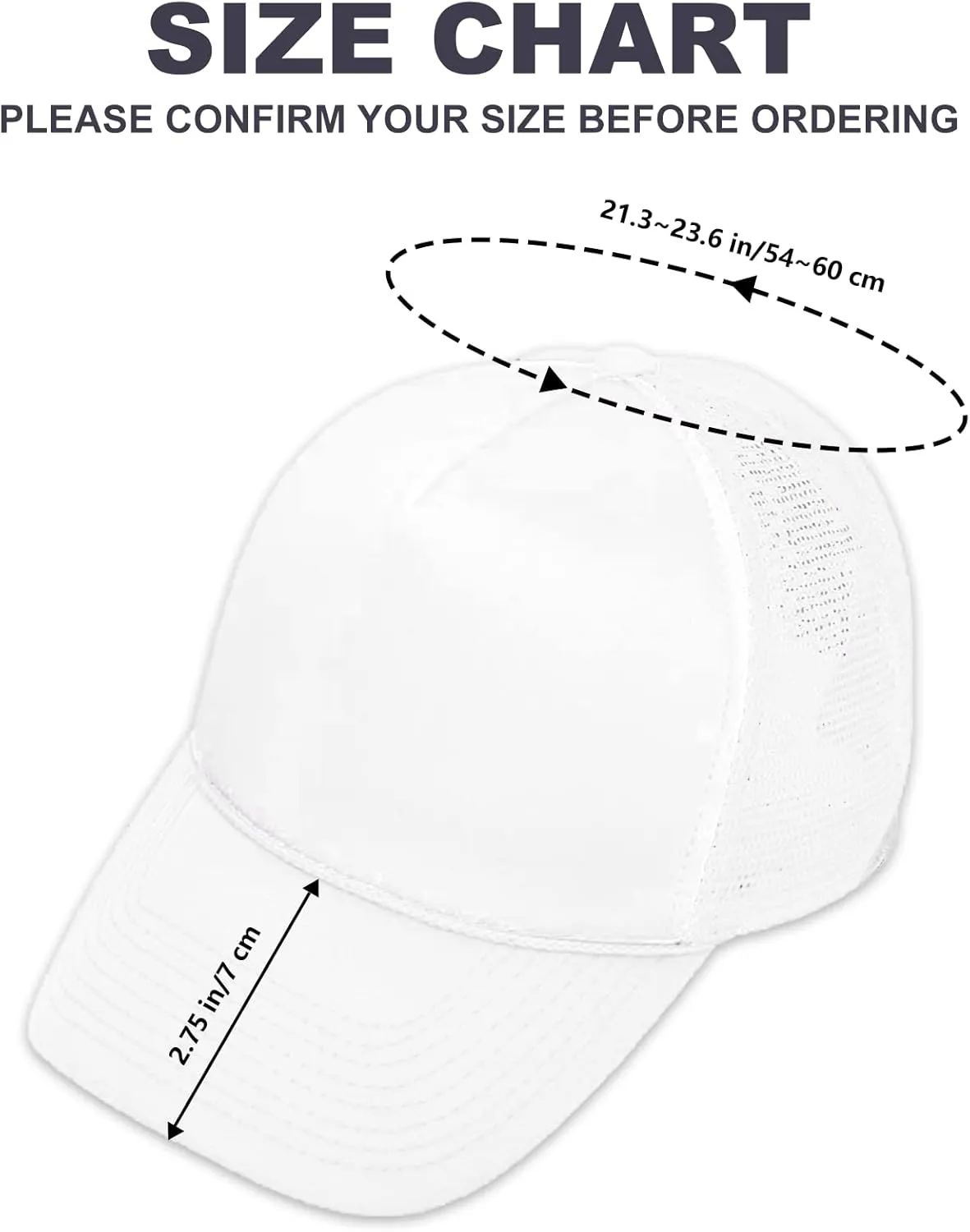 12 Pack Sublimation Blanks Hats,Customized Polyester Mesh Cap with Adjustable Snapback Strap for DIY Baseball Cap