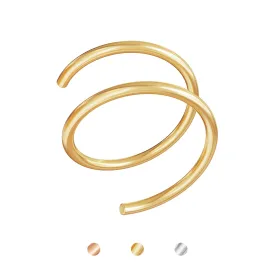 14K Gold Filled Double Nose Ring Hoop for Single Piercing, 20g 8mm Hoop Nose Ring, Spiral Nose Ring Double Hoop 20 Gauge, Small Twist Nose Hoop Ring