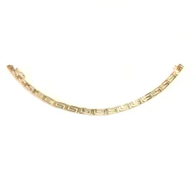 14k Yellow Gold Greek Key Link Bracelet, 7.25"
