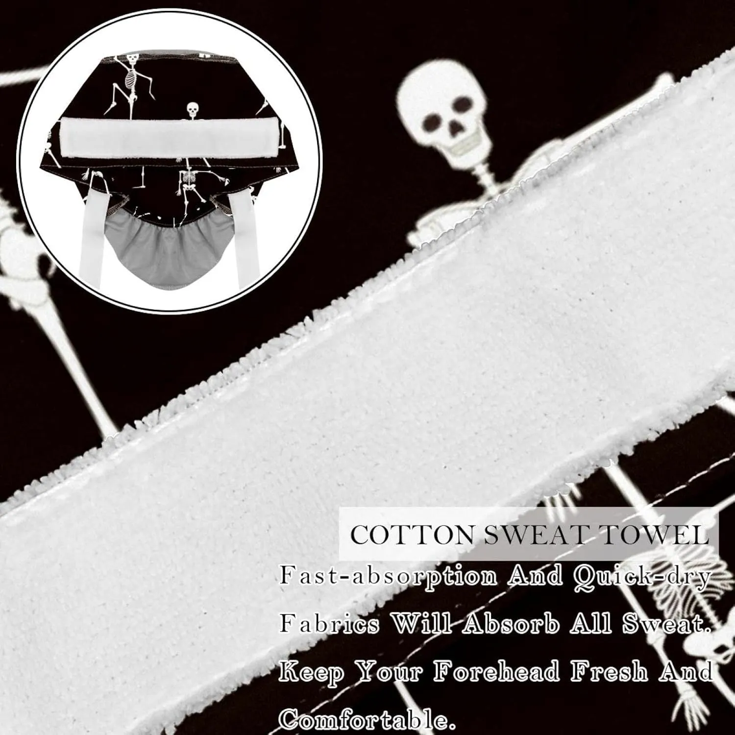 2 Pcs Working Cap with Buttons Sweatband Cute Bear Ribbon Tie Back Bouffant Hats