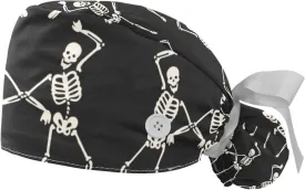 2 Pcs Working Cap with Buttons Sweatband Cute Bear Ribbon Tie Back Bouffant Hats