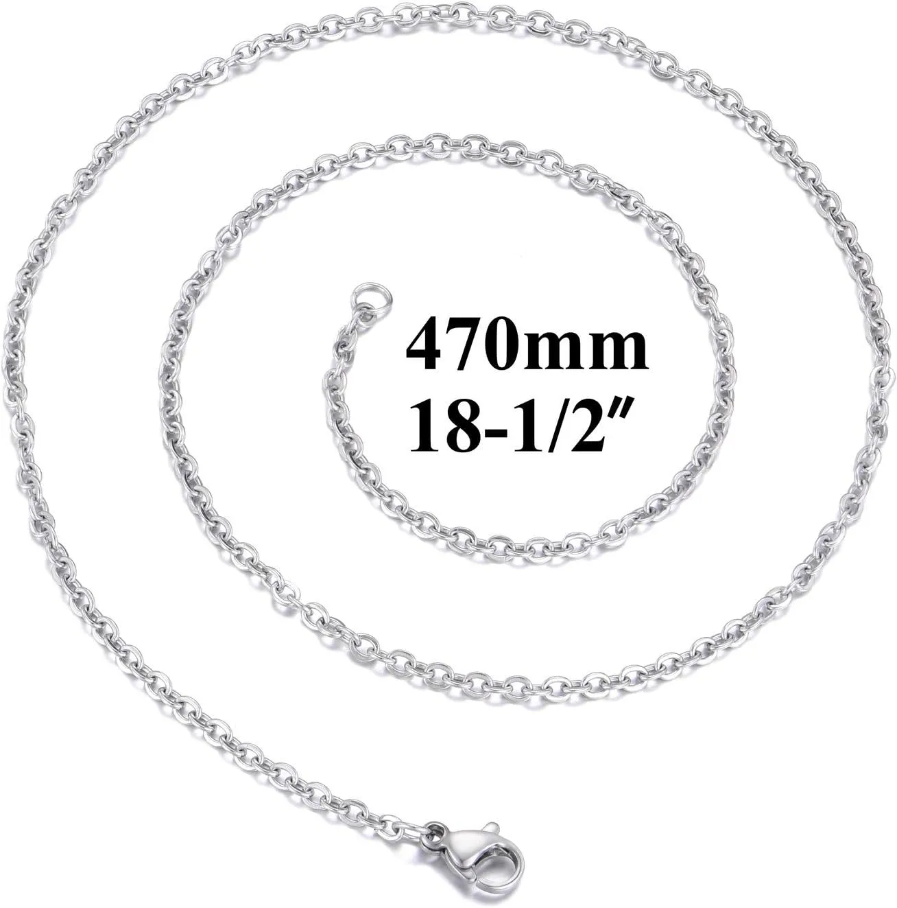 30 Pack 18 Inch Necklace Chain Stainless Steel Link Cable Chain Necklace with Lobster Clasps for DIY Jewelry Making