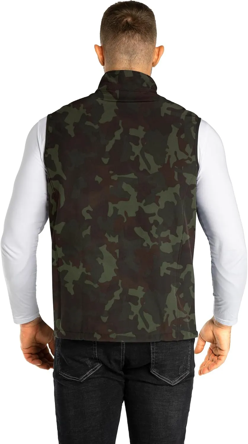 33,000ft Men's Lightweight Softshell Vest Outerwear Zip Up Fleece Lined Windproof Sleeveless Jacket for Golf Running Hiking