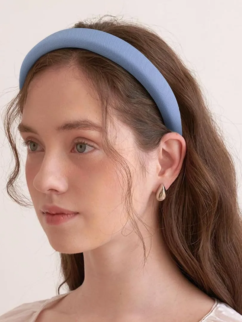 3PCS Headbands for Women Non Slip Trendy Headbands for Women's Hair Cute Pearl Headband Bule Padded Hairband Elastic Womens Head Bands Hair Accessories