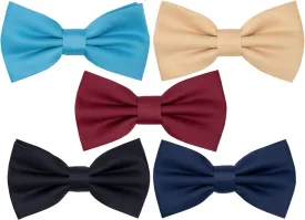 5 Pieces Pre-Tied Men's Bow Ties Adjustable Formal Bow tie Classic Solid Color Bowties For Men