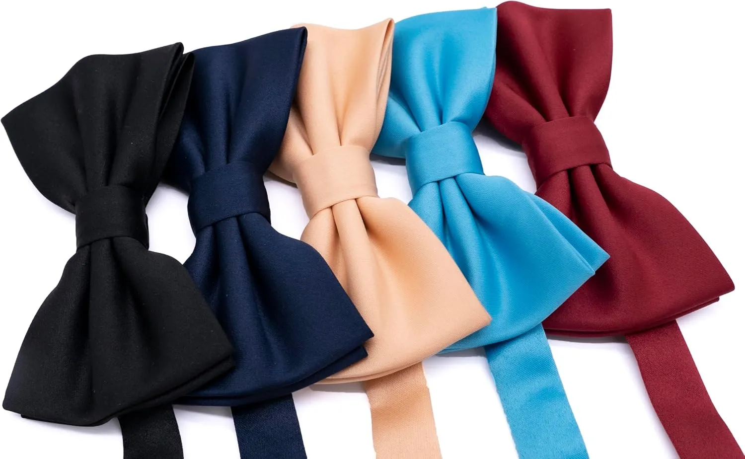 5 Pieces Pre-Tied Men's Bow Ties Adjustable Formal Bow tie Classic Solid Color Bowties For Men