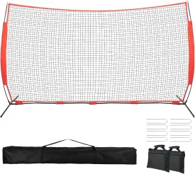 7x7ft/16 x10ft /20x10ft Backstop Net, Sports Net Barrier with Handbag,Fix Ball Stop Net by Spike&Sandbag,Sports Practice Barrier Net for Baseball,Lacrosse Train,Lacrosse Backstop Net for Backyard