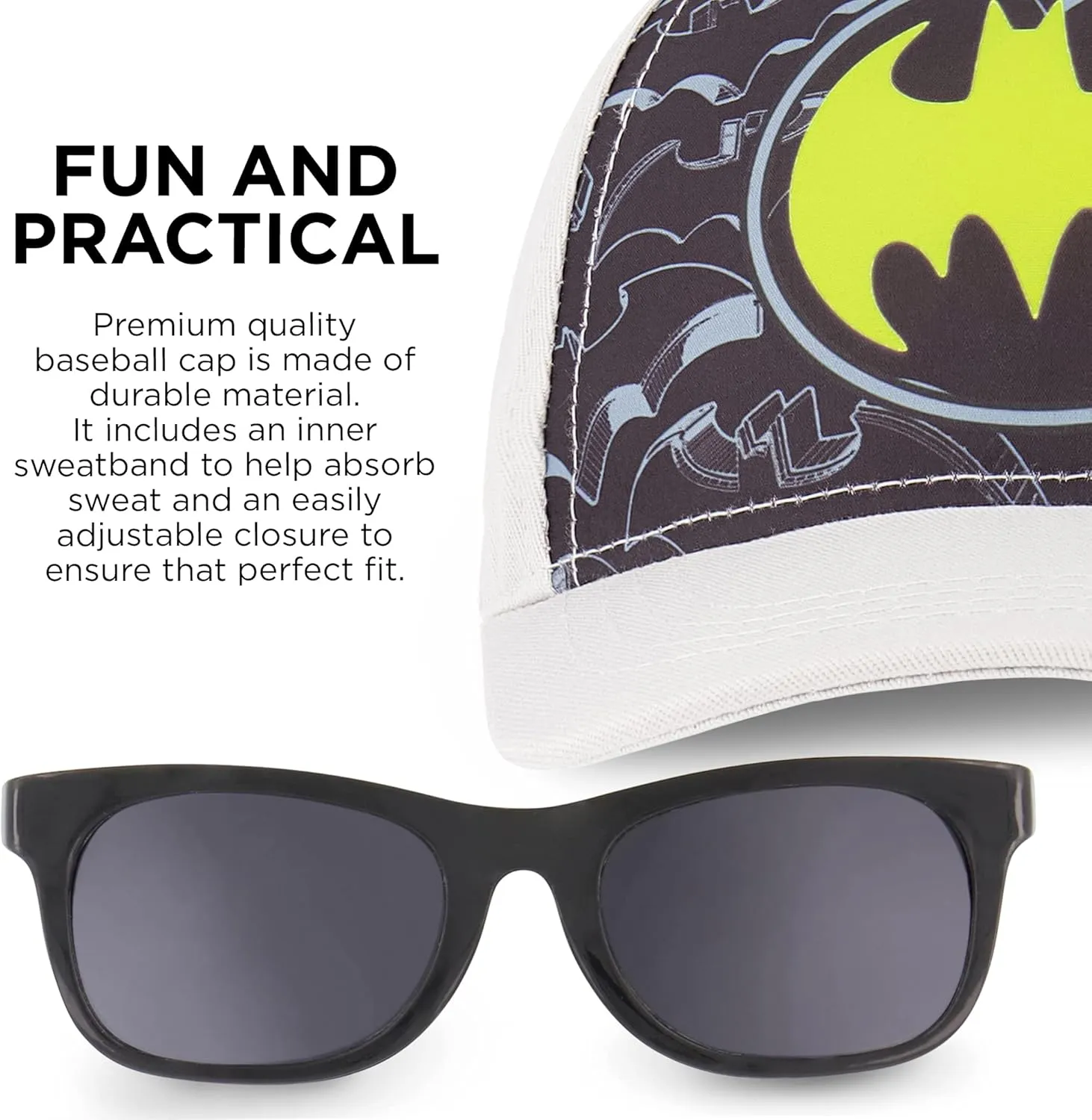 ABG Boys Toddler Hat for Ages 2-4 - Paw Patrol, Thomas, Baby Shark, Mickey Mouse or Batman Kids Baseball Cap and Sunglasses