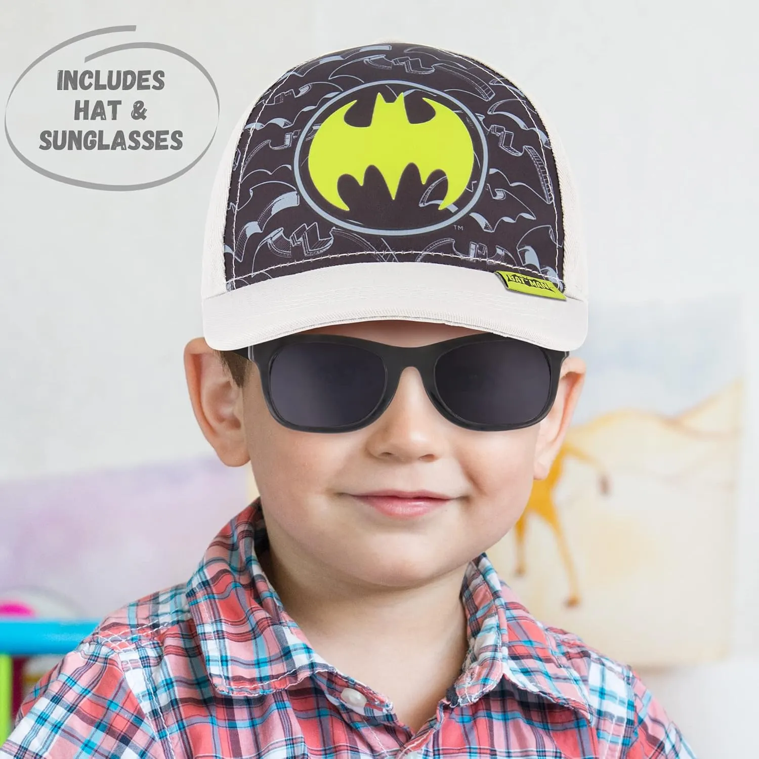 ABG Boys Toddler Hat for Ages 2-4 - Paw Patrol, Thomas, Baby Shark, Mickey Mouse or Batman Kids Baseball Cap and Sunglasses