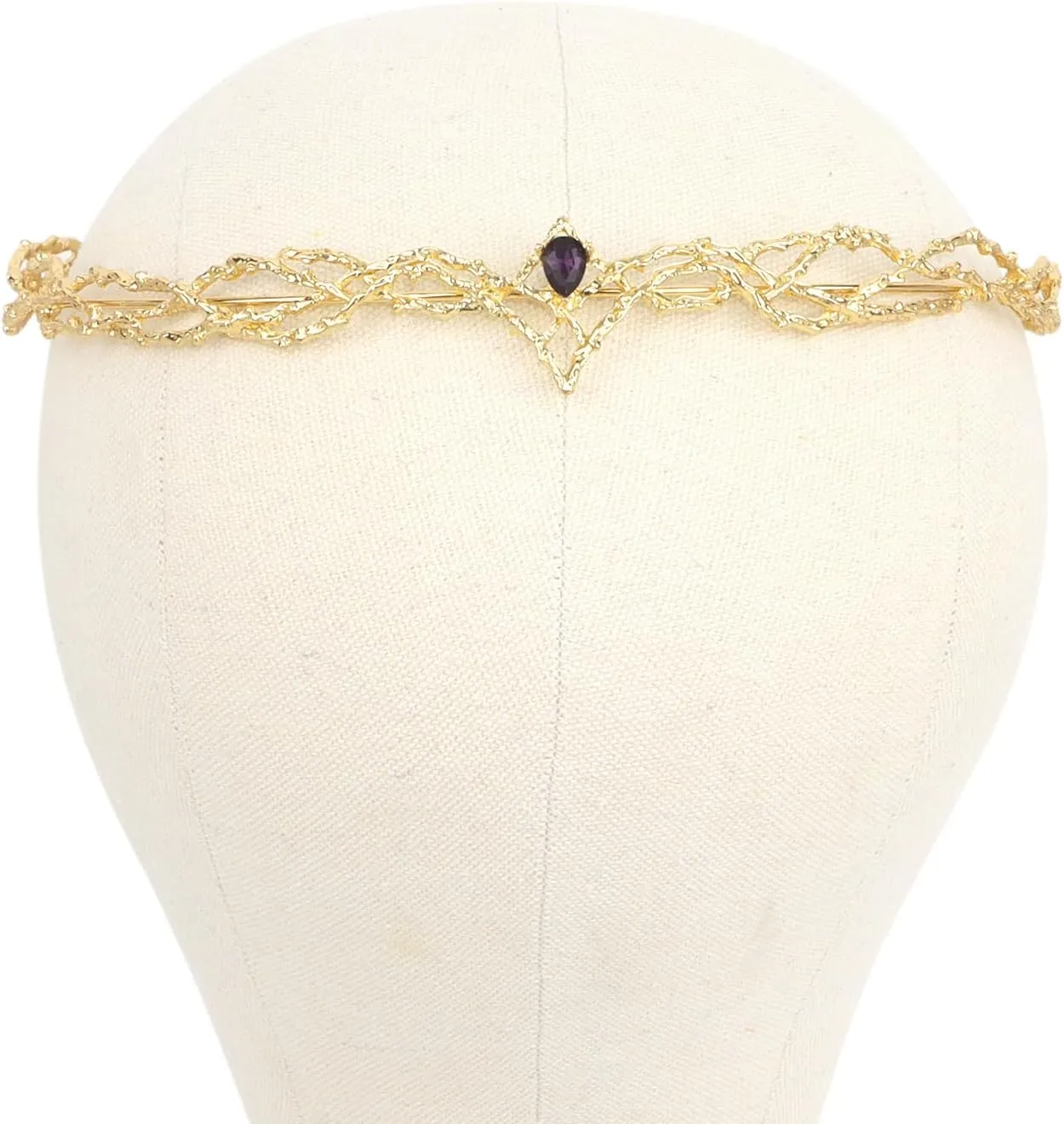 ANBALA Rhinestone Fairy Crown for Women Crystal Elf Crown Silver/Gold Circlet Costume Headwear for Men Renaissance Headpiece for Birthday Party Cosplay Halloween