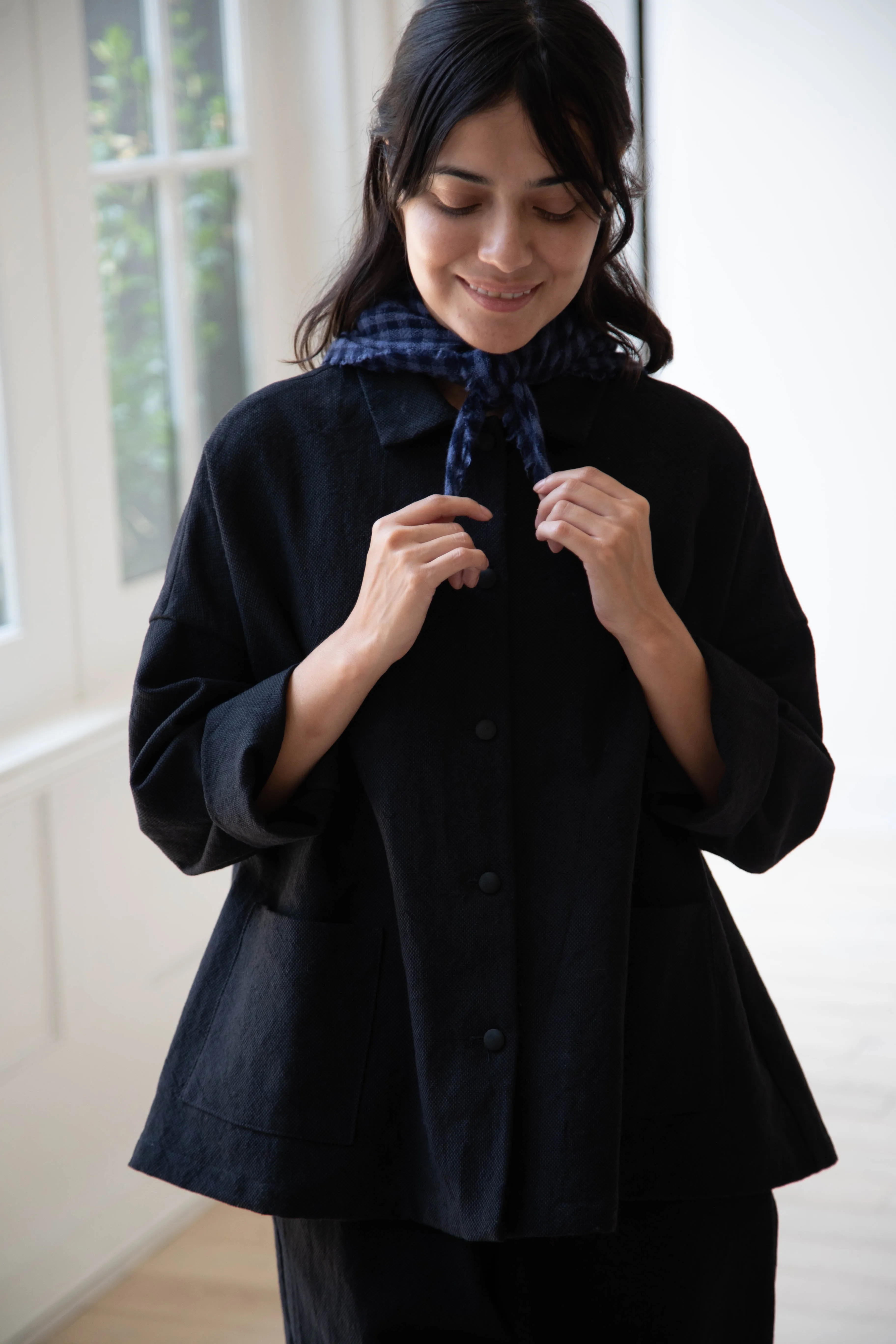Apuntob | Small Cashmere Scarf in Blue