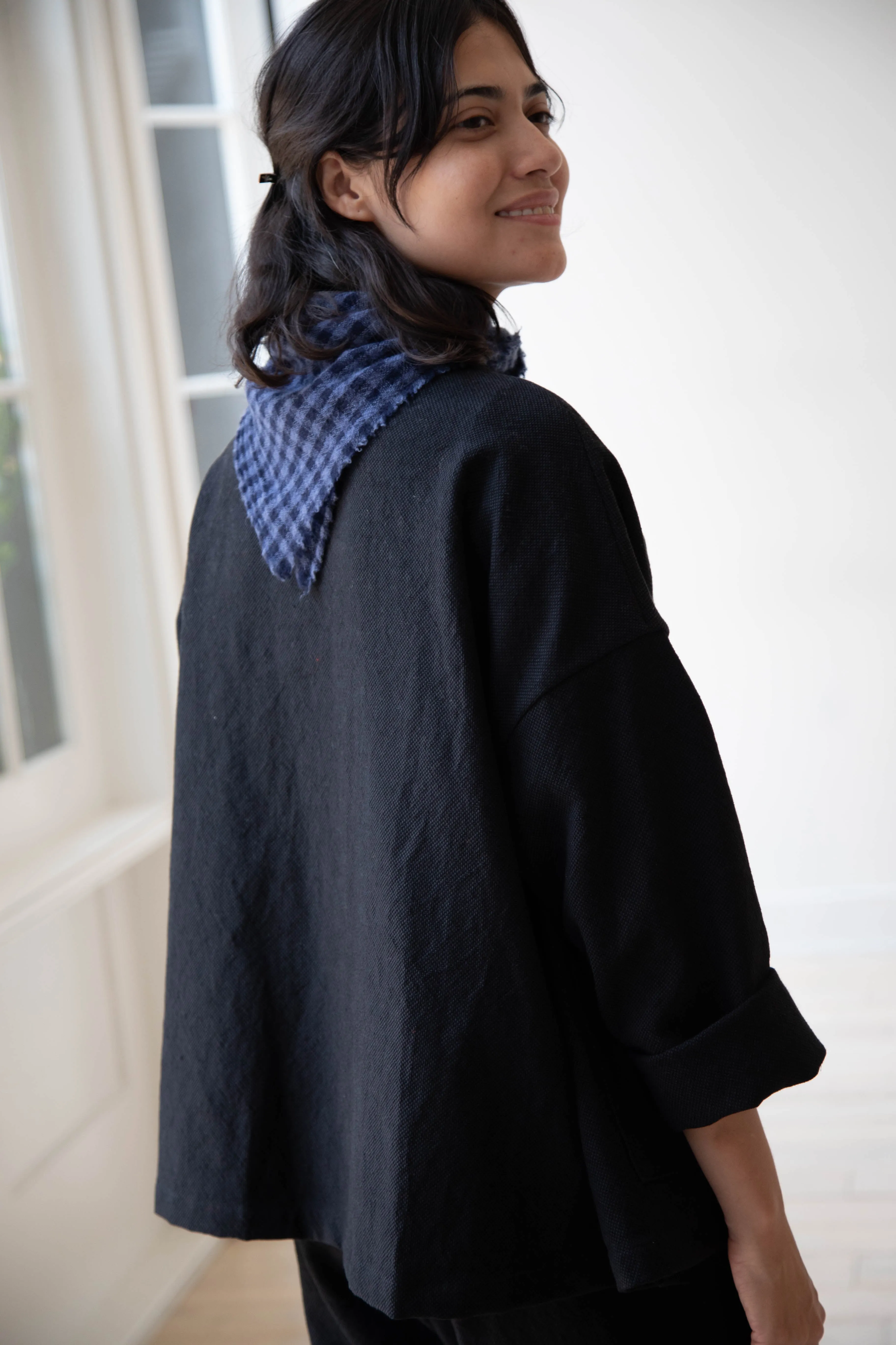 Apuntob | Small Cashmere Scarf in Blue