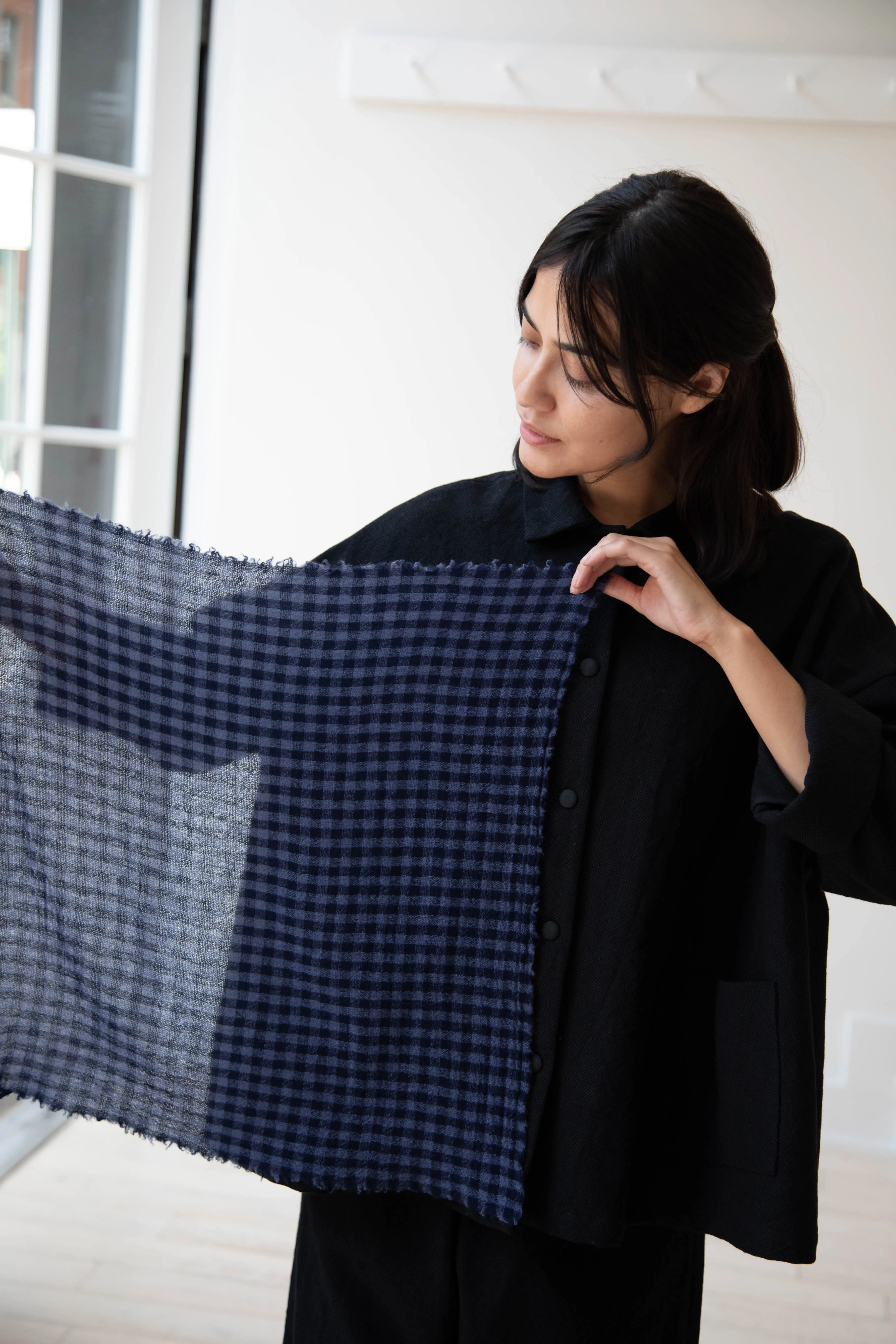 Apuntob | Small Cashmere Scarf in Blue