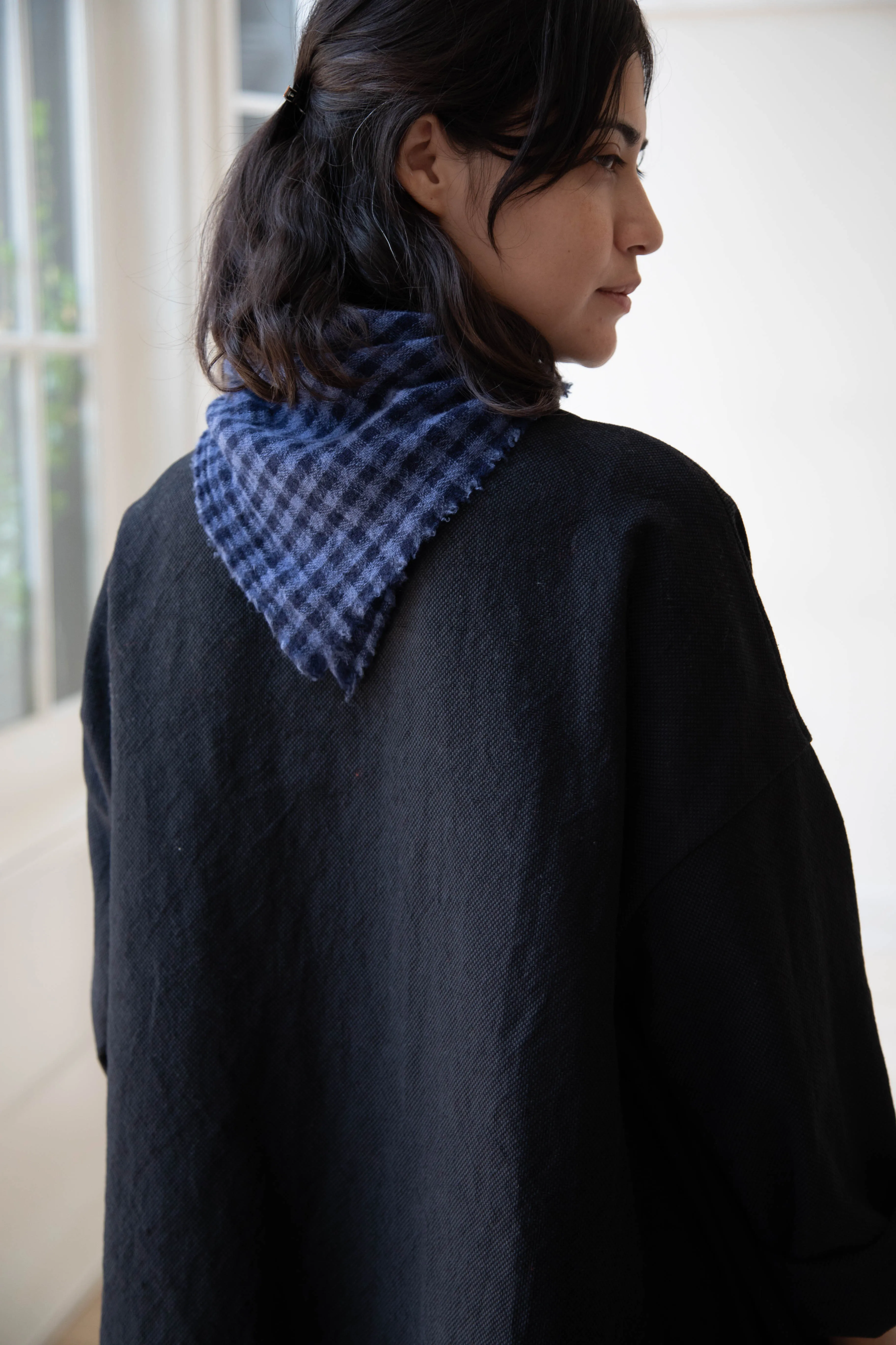 Apuntob | Small Cashmere Scarf in Blue