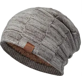 BASSDASH Winter Slouchy Beanies Thick Fleece Lined Skull Cap for Men Women Warm Knitting Hat