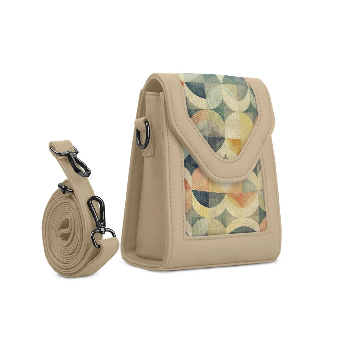 Beige Mini Urban Crossbody Bag Retro Scales
