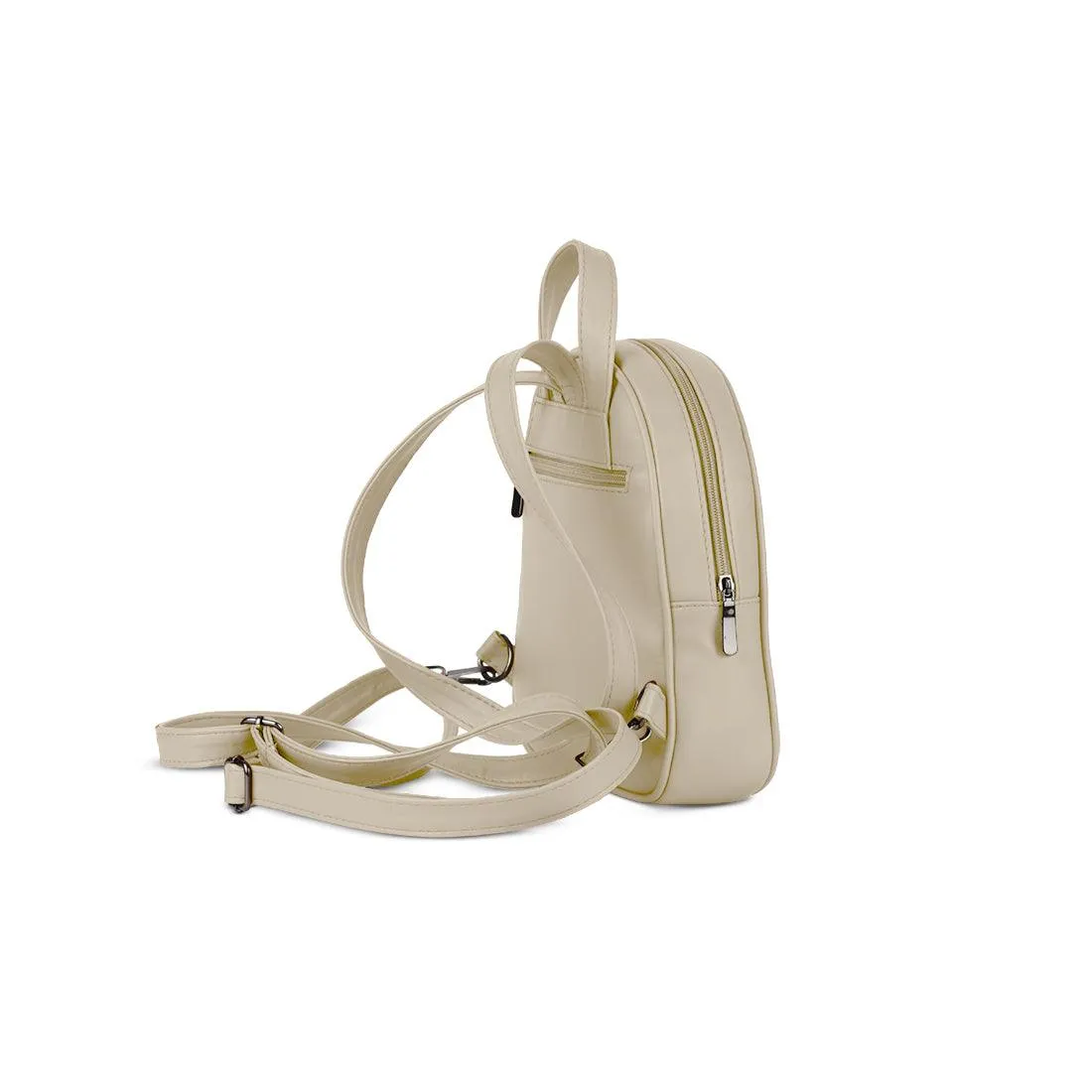 Beige O Mini Backpacks Mixy