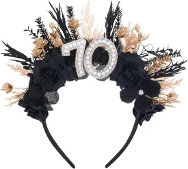 Black Birthday Headband for Women - Dark Happy Birthday Headband Gift for Her Birthday Party Decoration