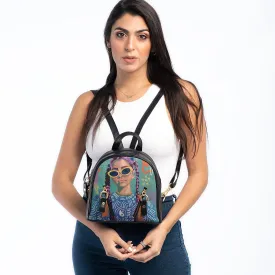 Black Mini Backpack Lilac locks