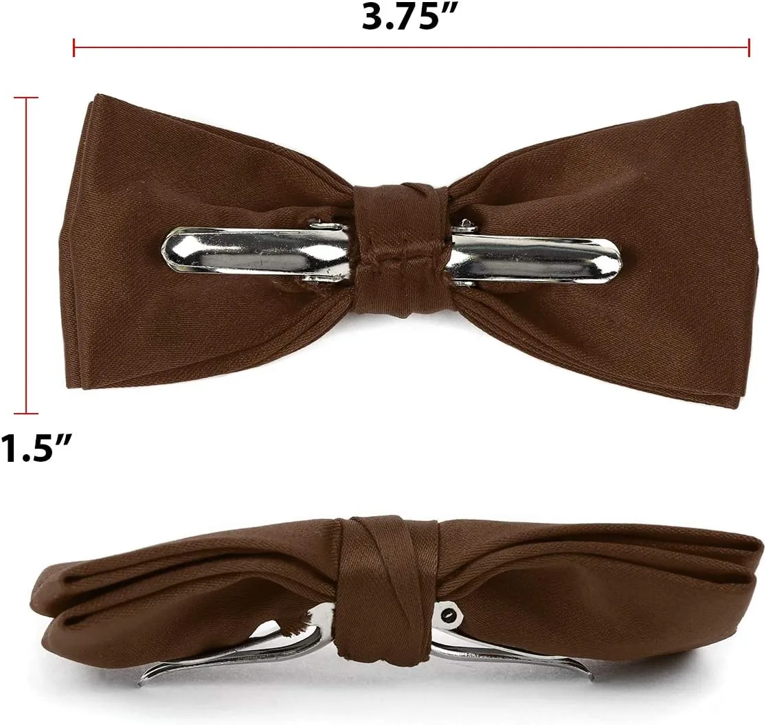 Boy's Poly Satin Banded Clip On Bow Ties