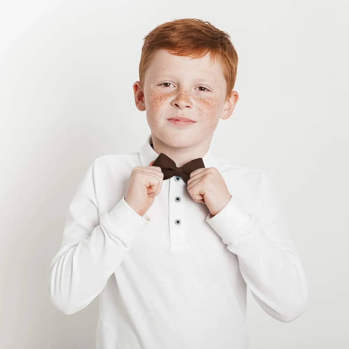 Boy's Poly Satin Banded Clip On Bow Ties
