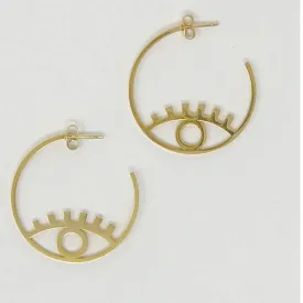 BRIGHT EYE HOOP EARRINGS - 1.25" diameter