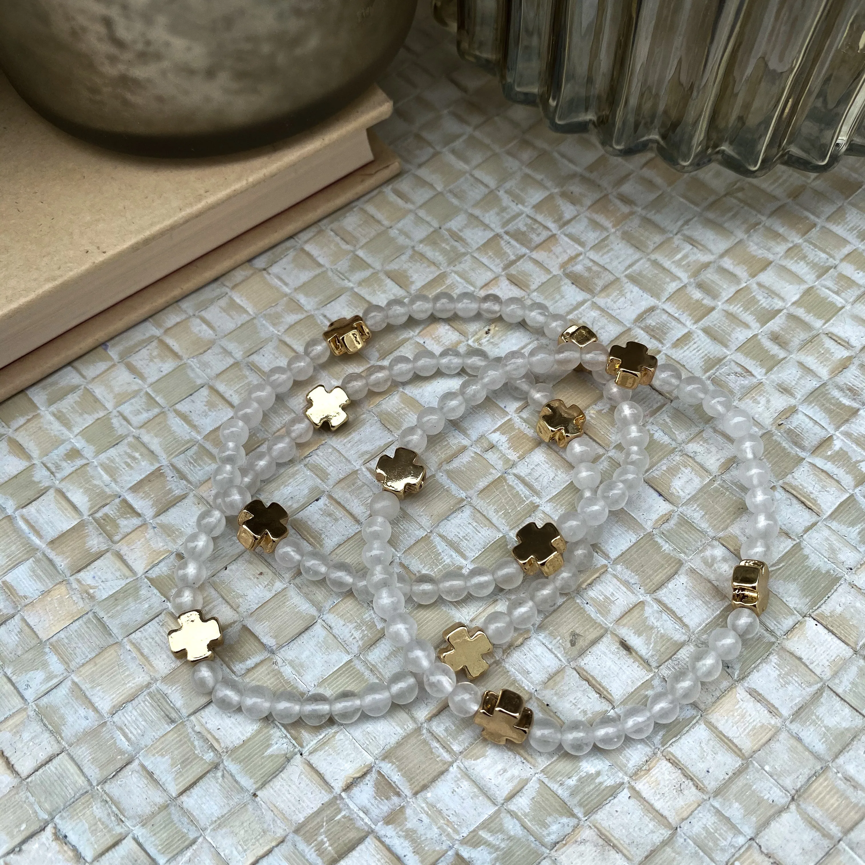 Brûlée Beaded Bracelet -Set of 3- Delicate Beads