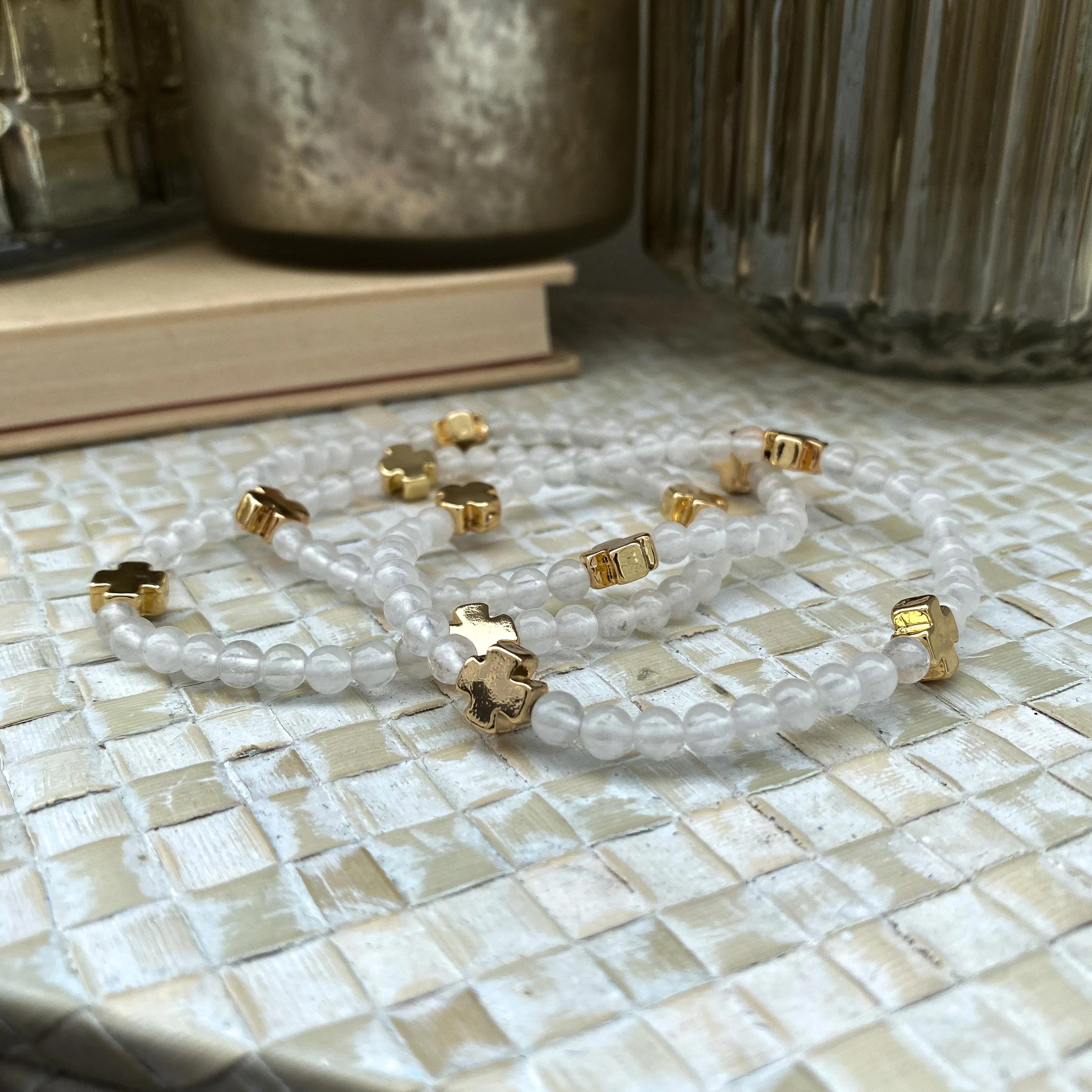 Brûlée Beaded Bracelet -Set of 3- Delicate Beads
