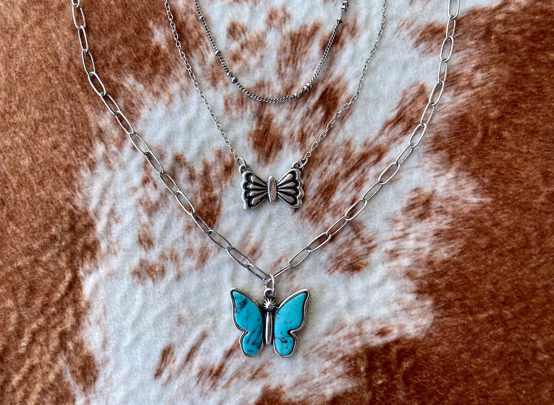 Butterfly Concho Layered Necklace
