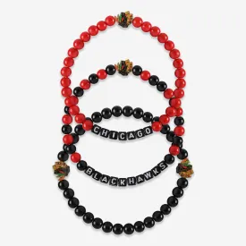 Chicago Blackhawks 3 Pack Beaded Friendship Bracelet