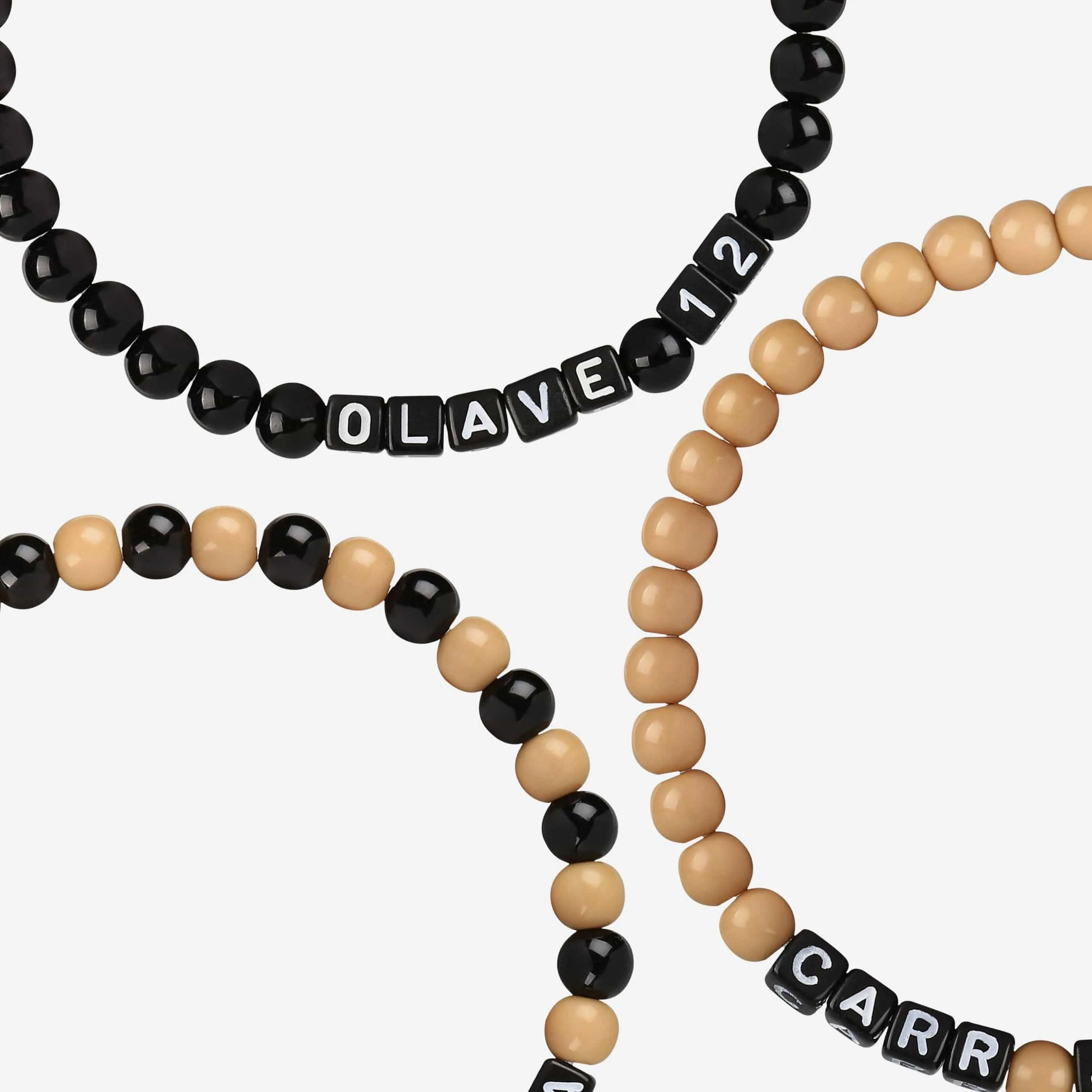 Chris Olave & Derek Carr New Orleans Saints 3 Pack Player Beaded Friendship Bracelet