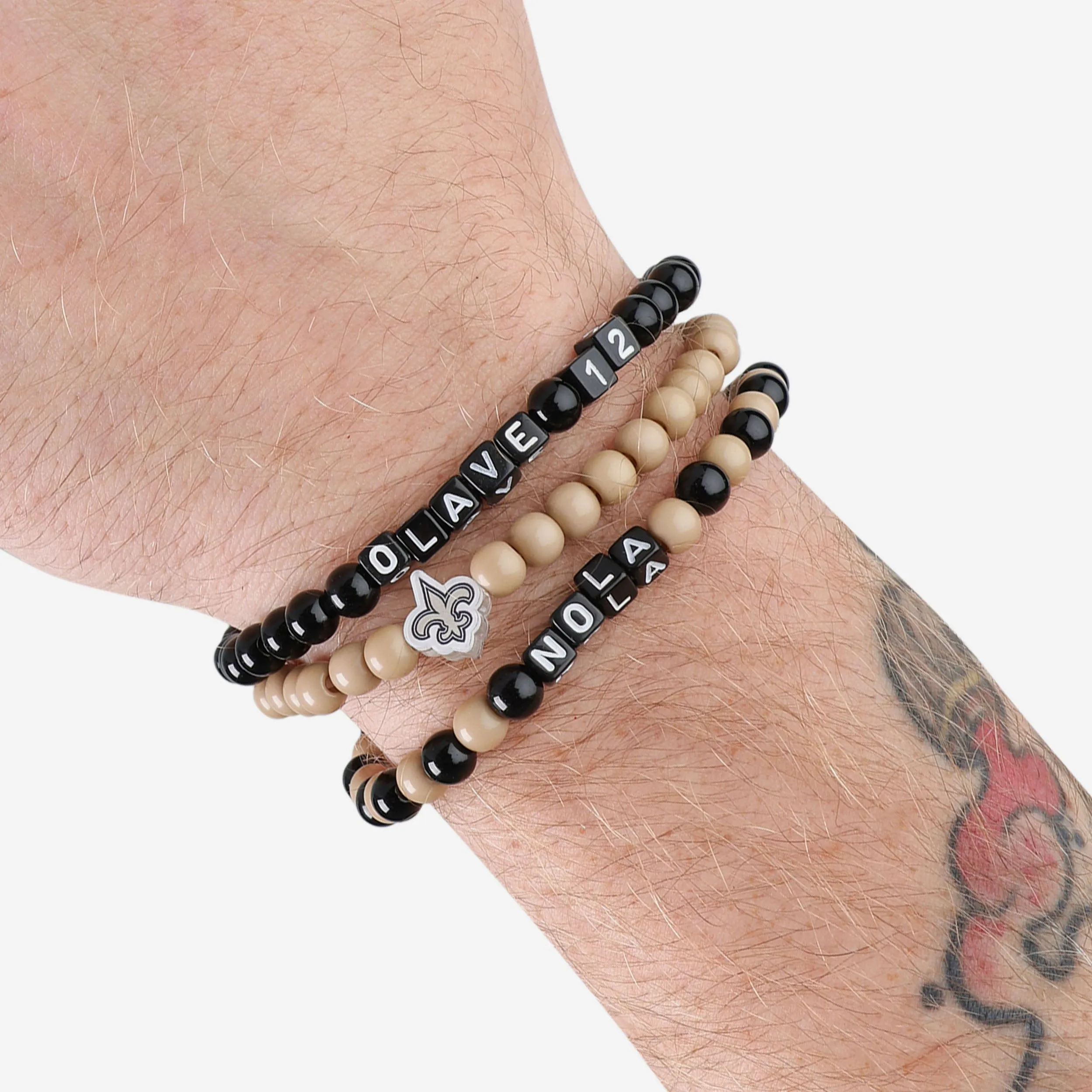 Chris Olave & Derek Carr New Orleans Saints 3 Pack Player Beaded Friendship Bracelet