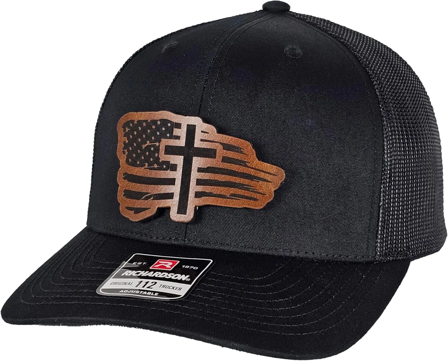 Christian Cross American Flag Richardson Unisex Snapback hat