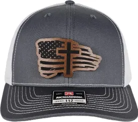 Christian Cross American Flag Richardson Unisex Snapback hat