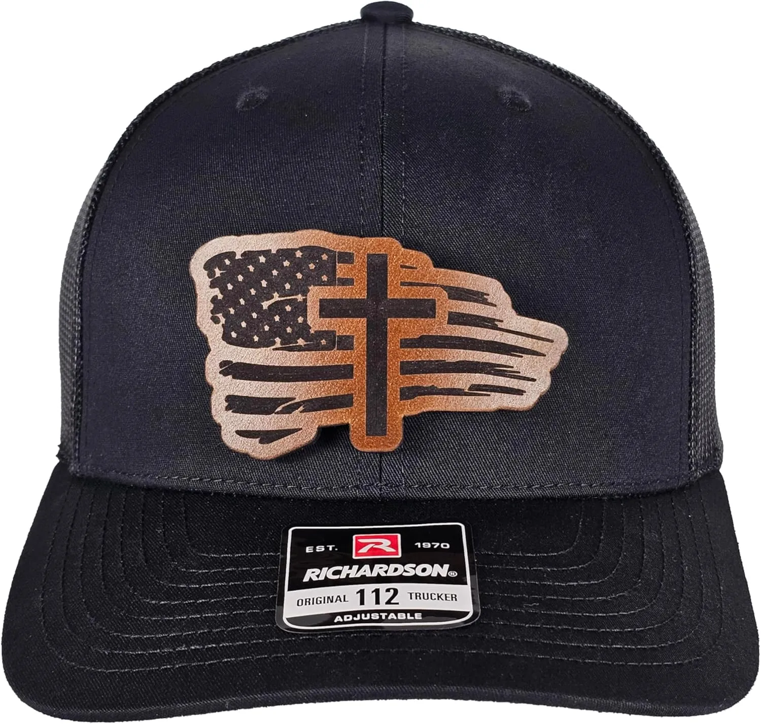 Christian Cross American Flag Richardson Unisex Snapback hat