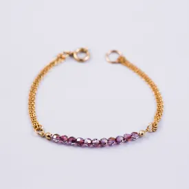 Crystal Bead Bracelet Gold & Crystal Lilac Shadow