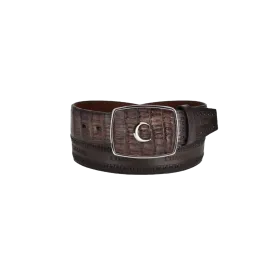 Cuadra Men's Brown Caiman Laser Belt