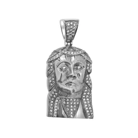 CZ Stainless Steel Jesus Piece Pendant Nice