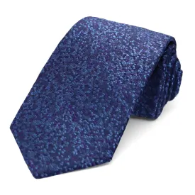 Dark Blue and Dark Purple Architect Pebble Pattern Silk Narrow Necktie, 3" Width