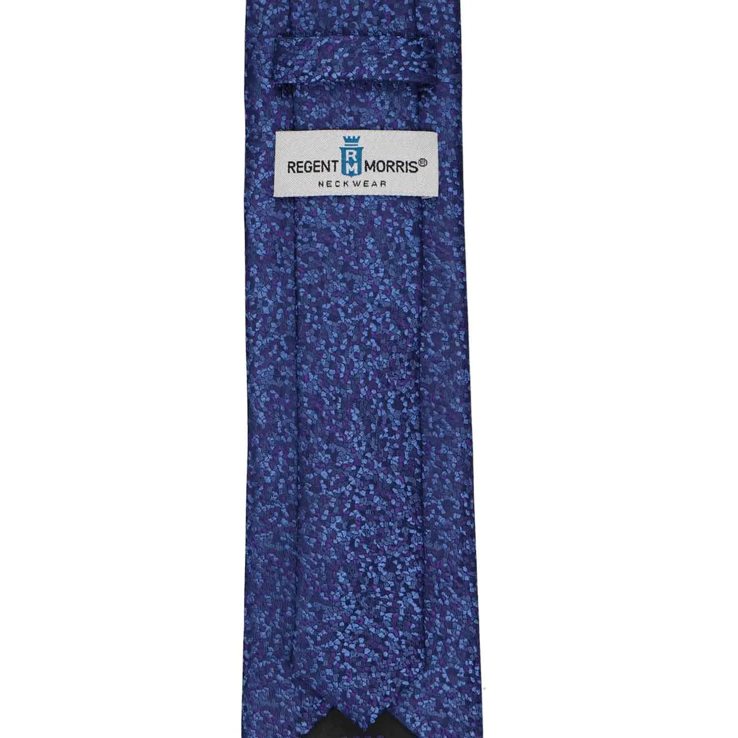 Dark Blue and Dark Purple Architect Pebble Pattern Silk Narrow Necktie, 3" Width