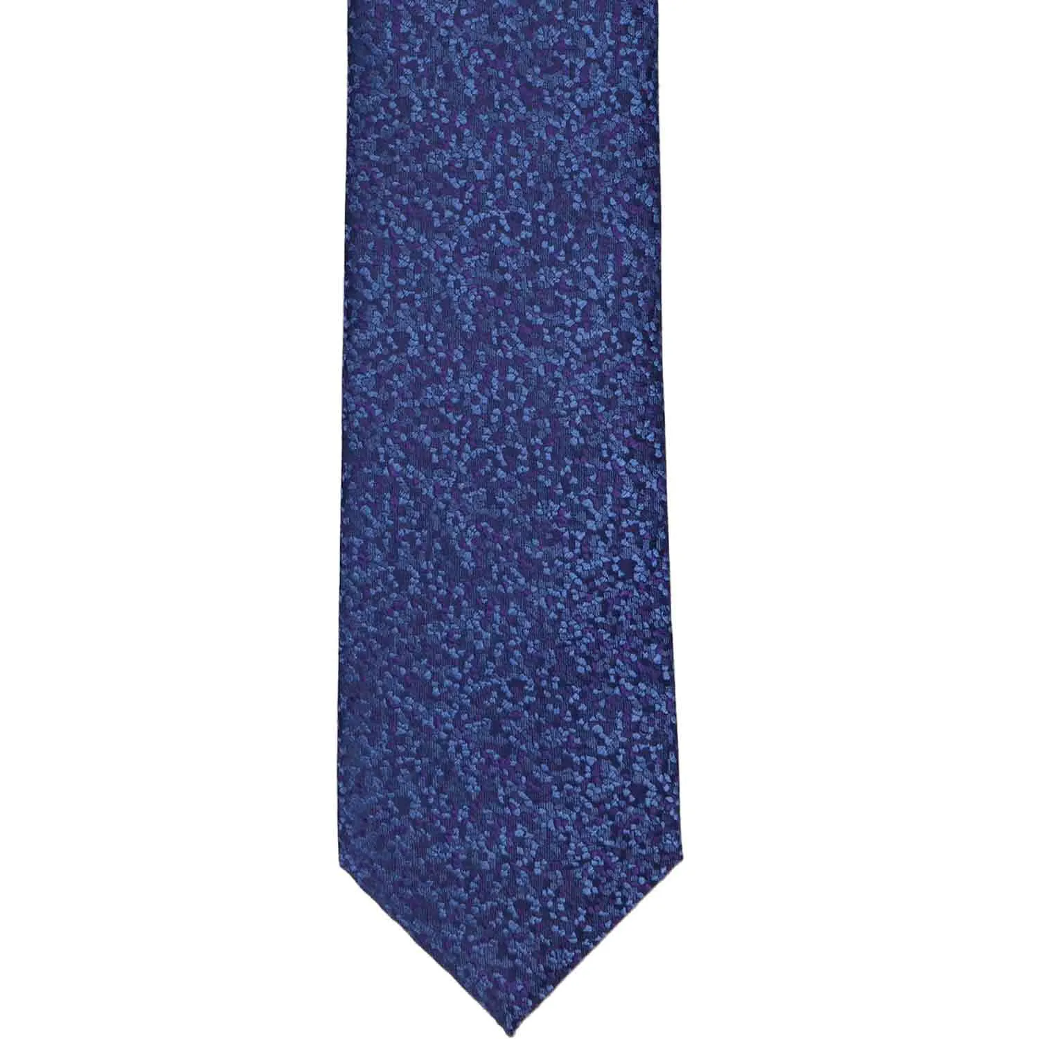 Dark Blue and Dark Purple Architect Pebble Pattern Silk Narrow Necktie, 3" Width