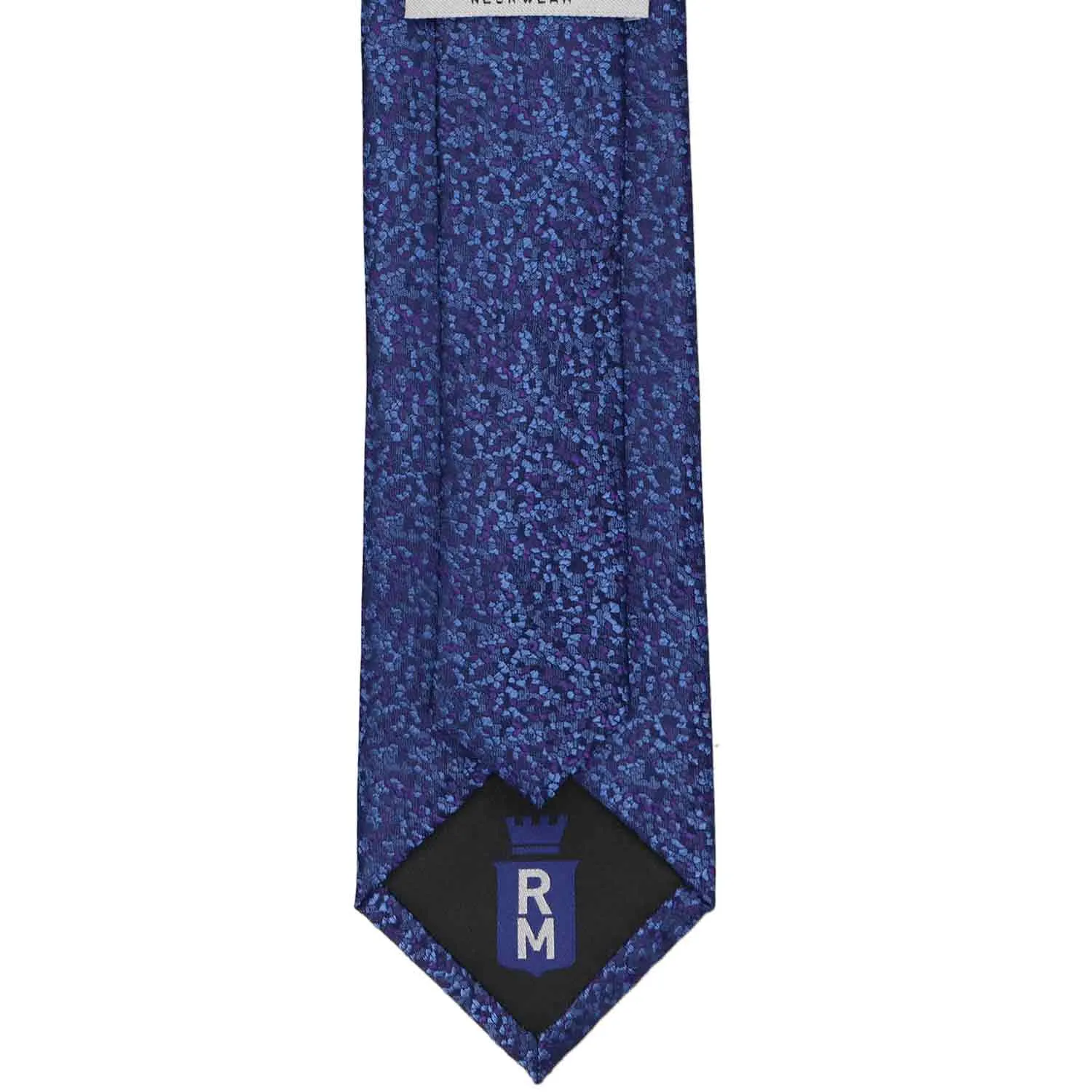 Dark Blue and Dark Purple Architect Pebble Pattern Silk Narrow Necktie, 3" Width