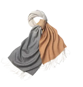 Degradé Lambswool Scarf Woven Grey White Camel