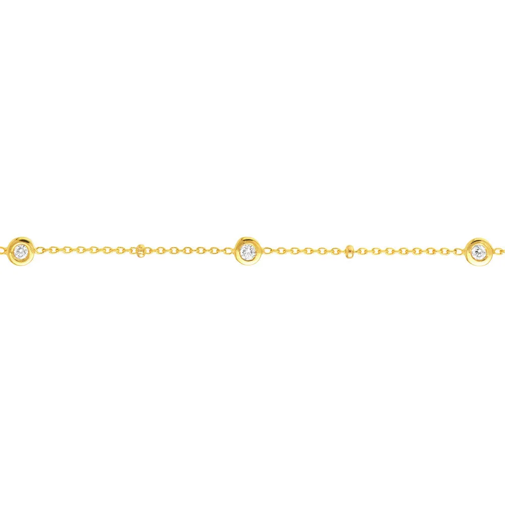 Diamond Bezels and Beads Bracelet
