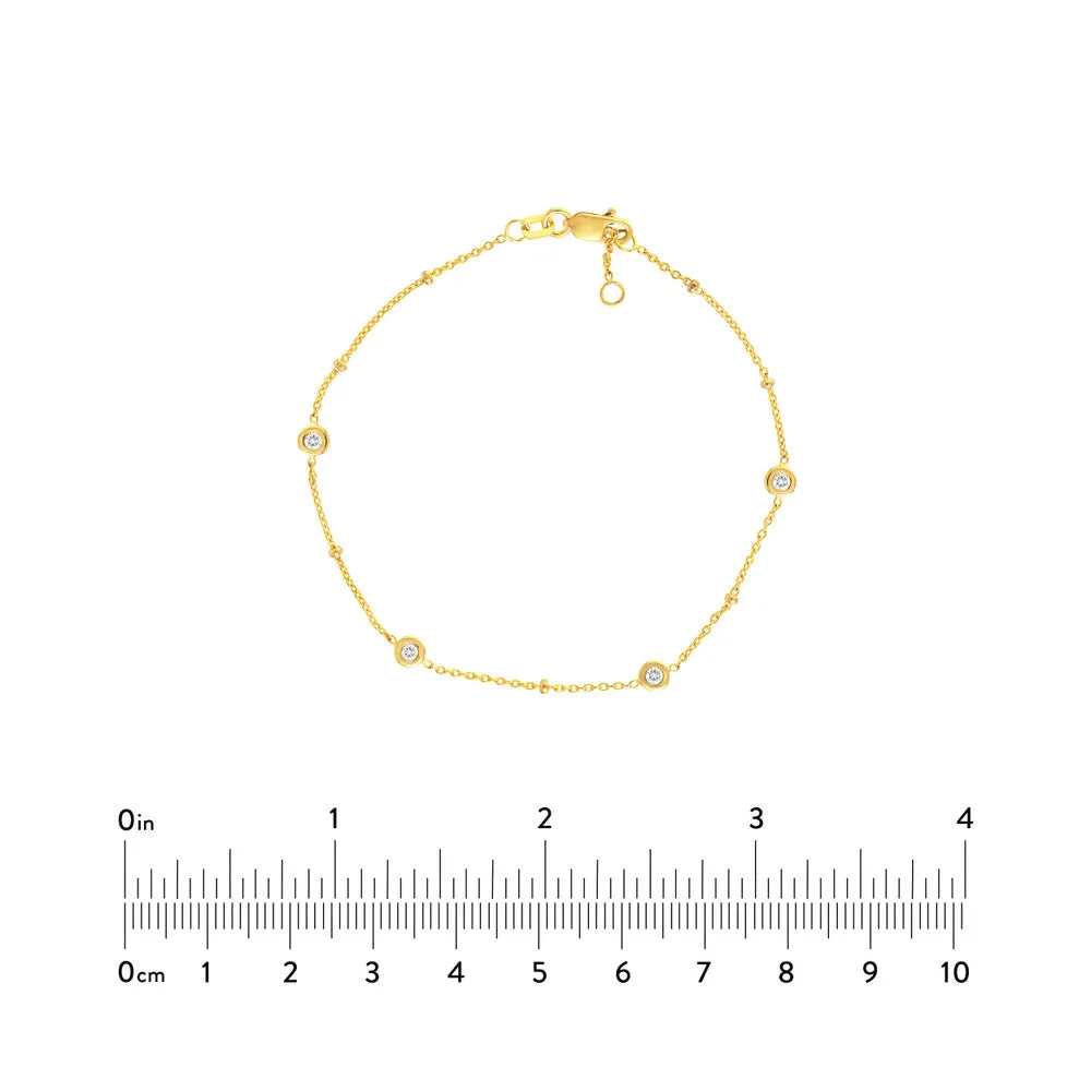 Diamond Bezels and Beads Bracelet