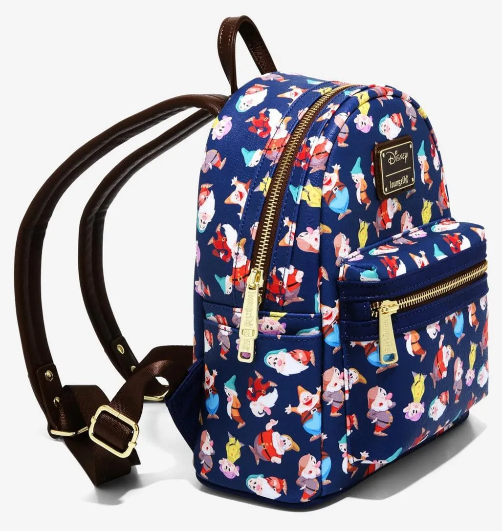 Disney Mini Backpack Seven Dwarfs AOP Loungefly