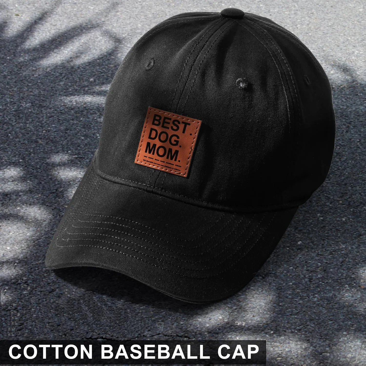 Dog Mom Hat Gifts for Women, Mothers Day Birthday Gifts for Mom, Black Cotton Adjustable Baseball Cap for Dog Lovers