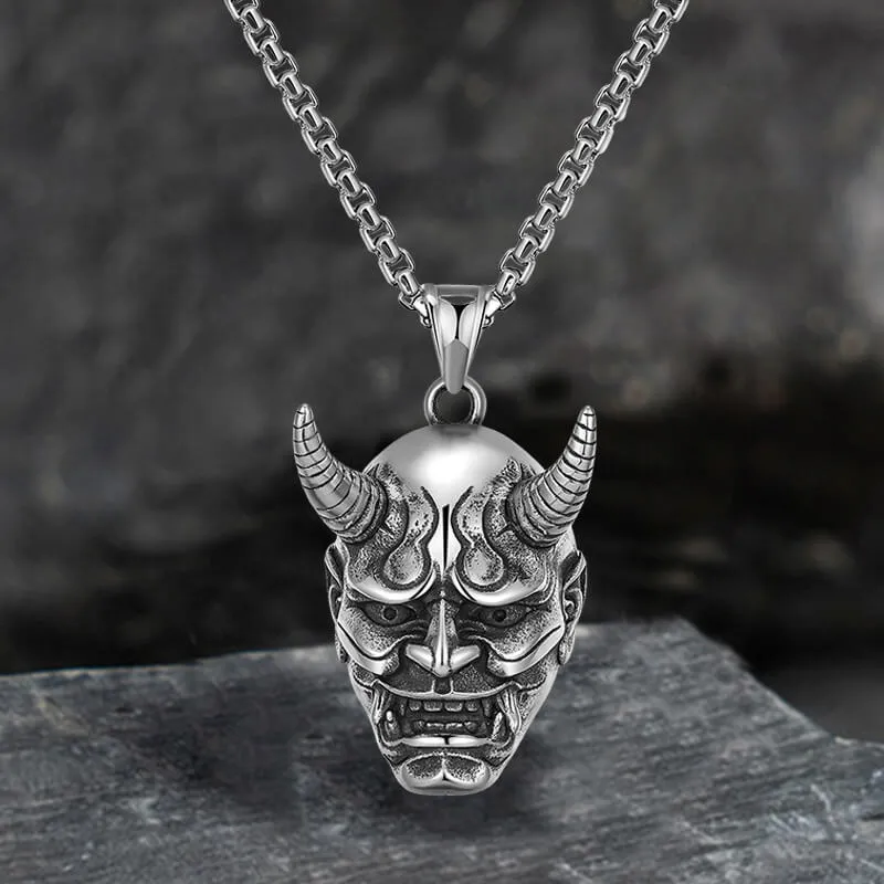Domineer Hannya Oni Mask Stainless Steel Pendant
